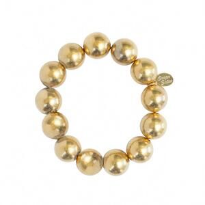 NEW SUSAN SHAW women's bead stretch bracelet in gold